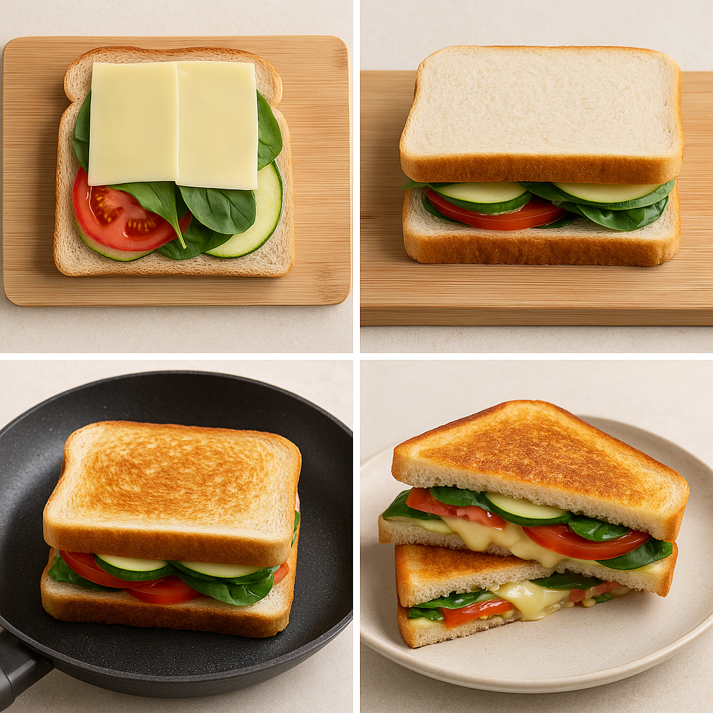 vegetarian grilled cheese sandwich in a skillet