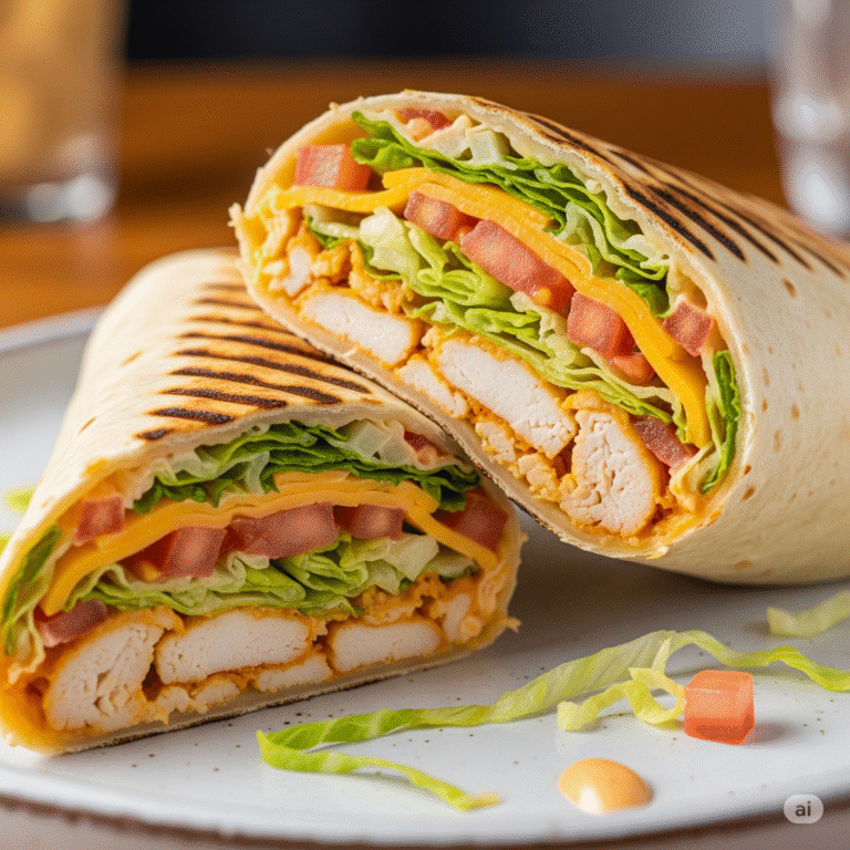 quick chicken and cheese wrap with melted cheese