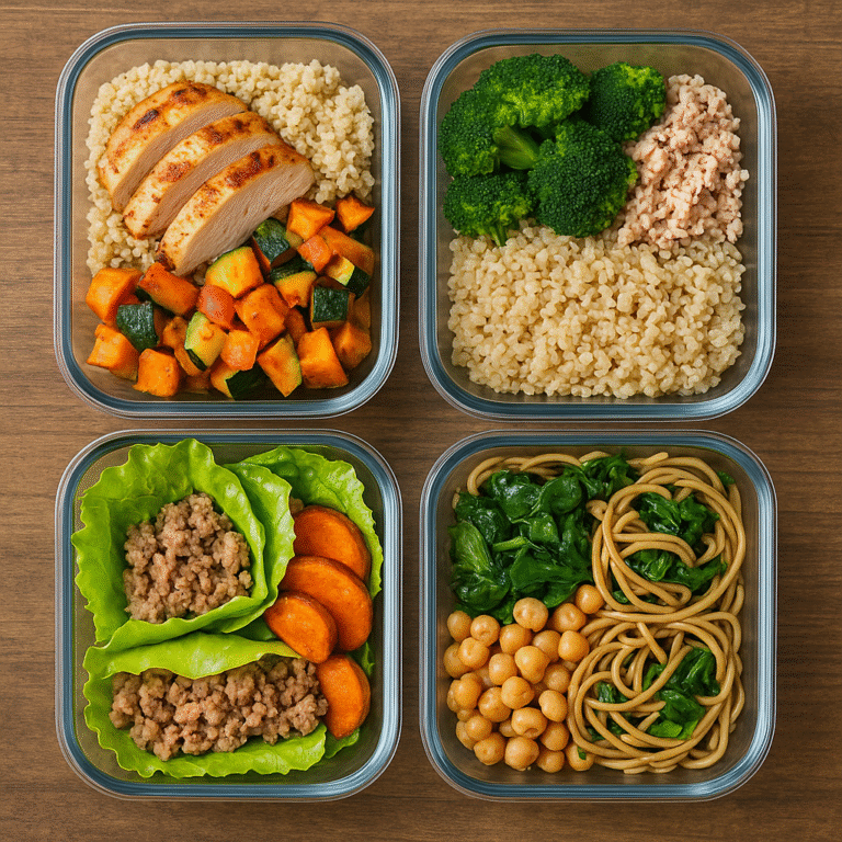 quick fit meal prep ideas with grilled chicken and vegetables