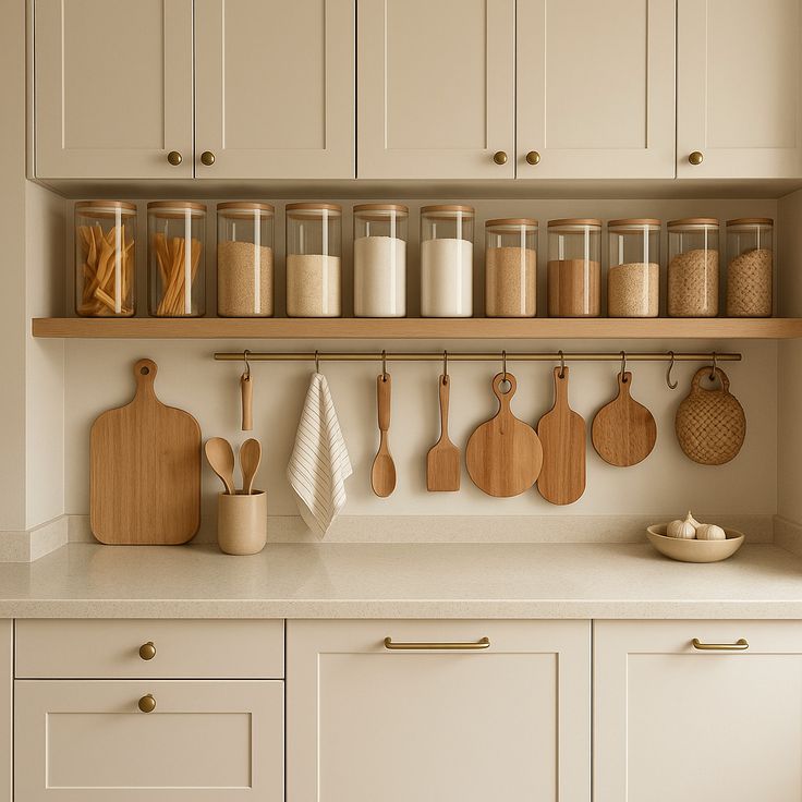 Clean solo kitchen setup with a person washing a pan and minimal tools on the counter.